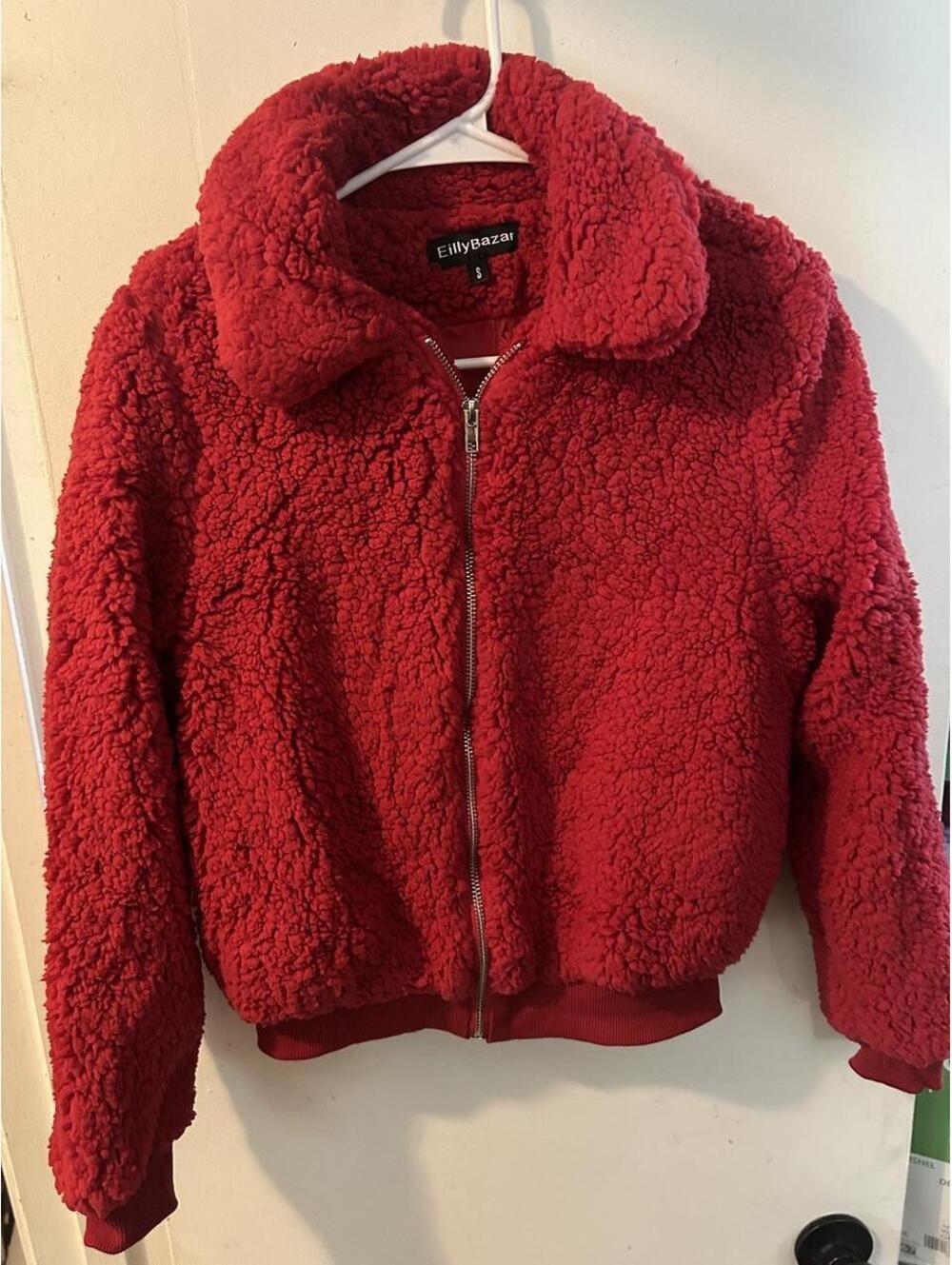 Brand new Eilly Bazar red sherpa jacket in size S